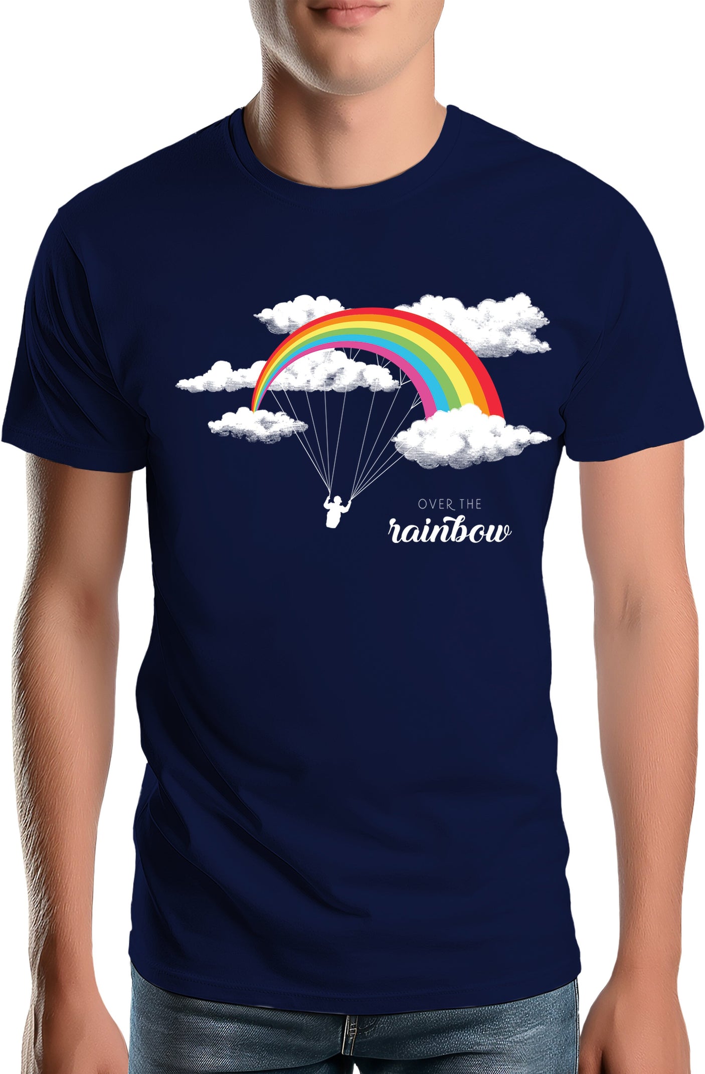 T-Shirt Homme Parapente arc en ciel