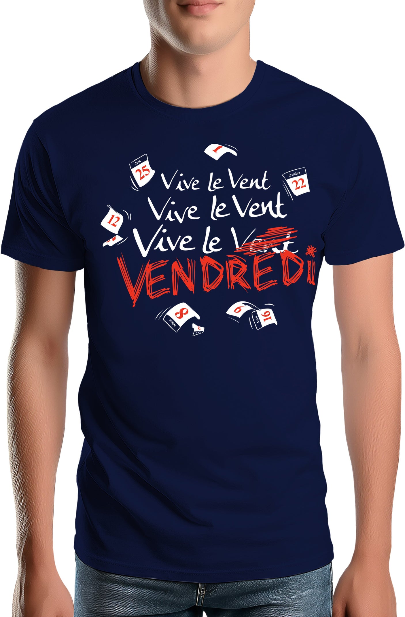 T-Shirt Homme Vive le vent, vive le vendredi