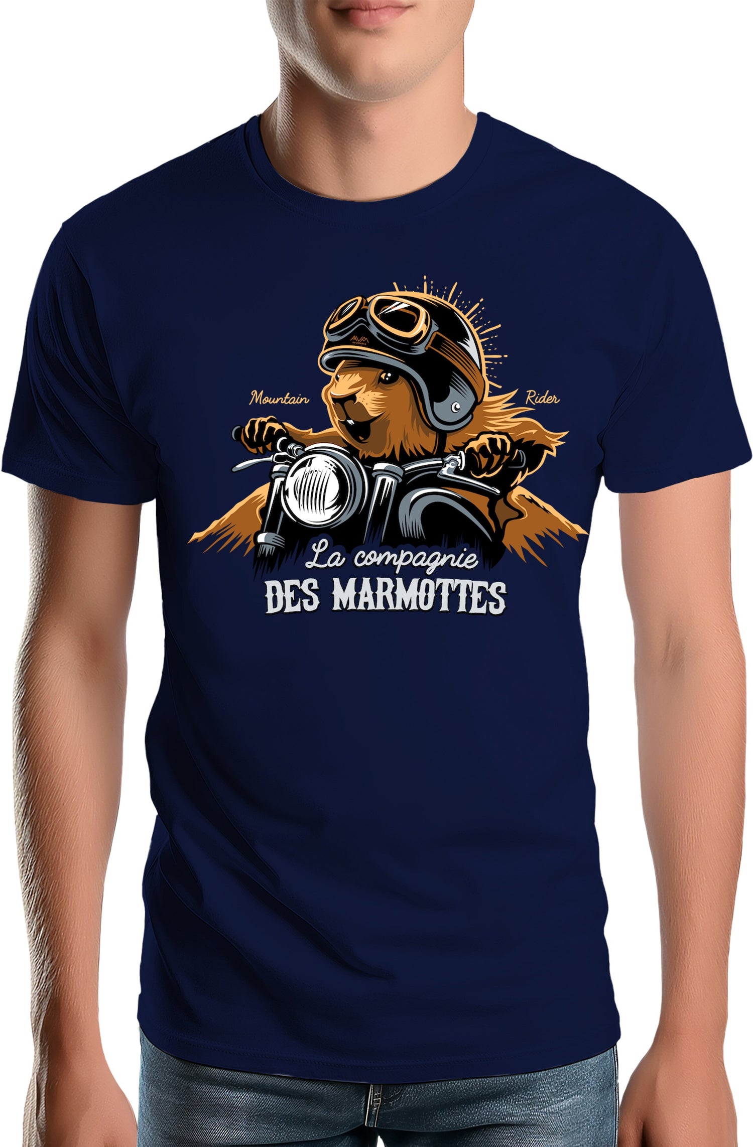 T-Shirt Homme Compagnie des Marmottes en Moto
