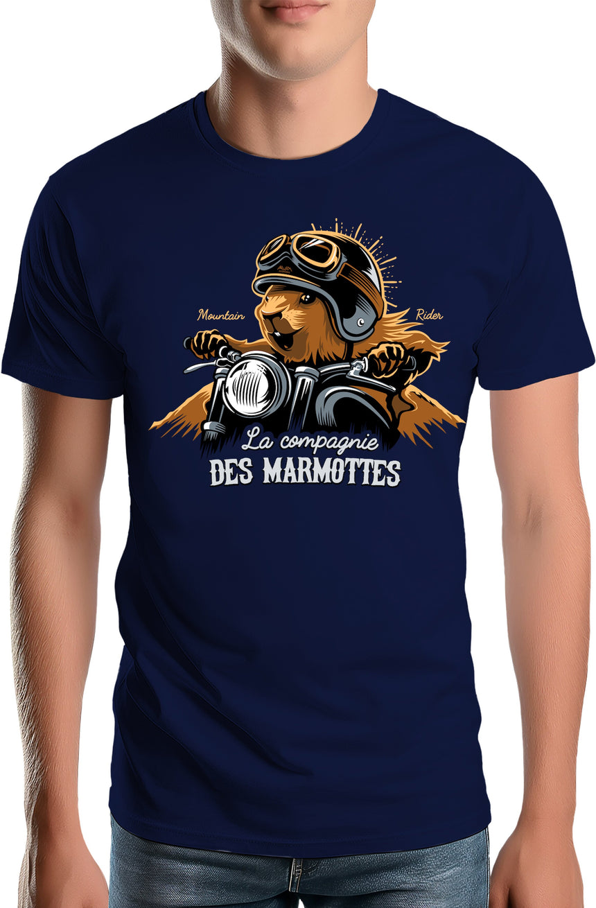 T-Shirt Homme Compagnie des Marmottes en Moto