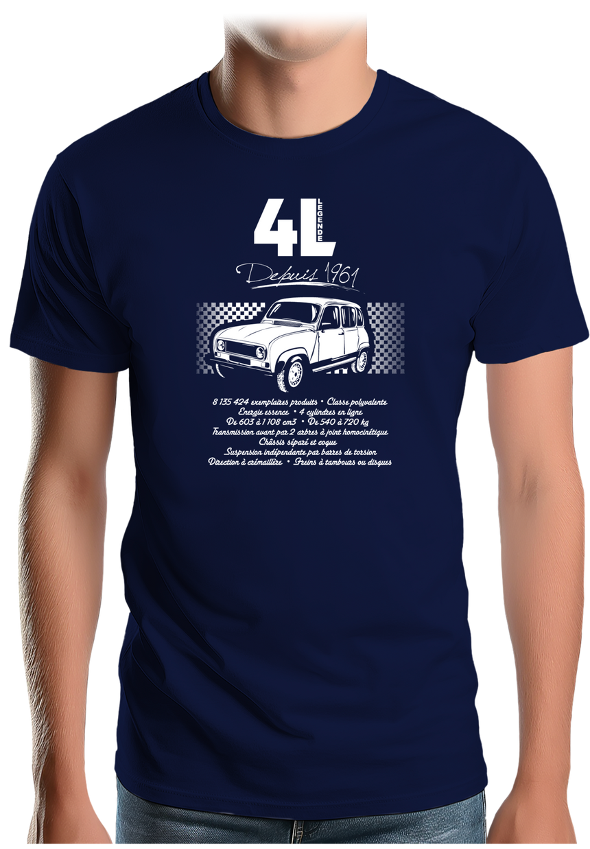 T-Shirt Homme Voiture 4L pour les fans