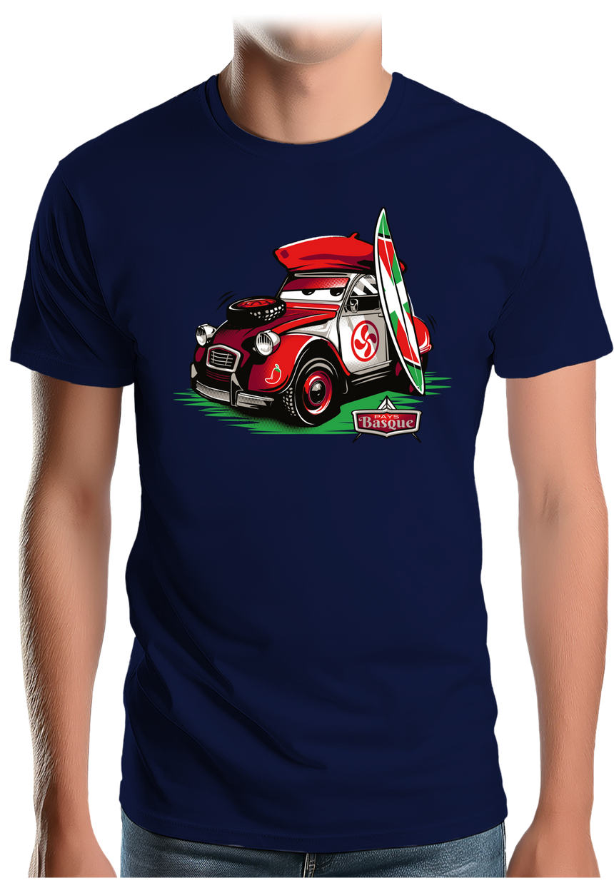 T-Shirt Homme Voiture 2CV du Pays-Basque