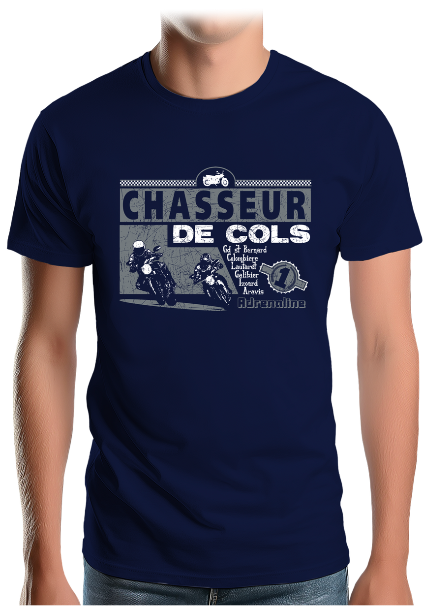 T-Shirt Homme Chasseurs de cols adrénaline moto