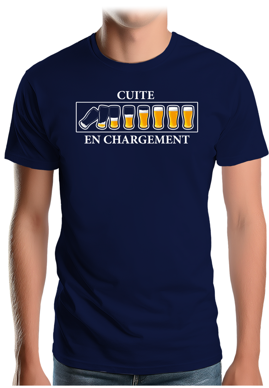 T-Shirt Homme Alcool, Cuite en chargement avec de la bière