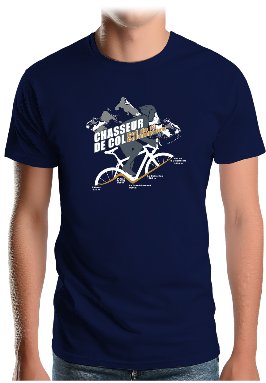 T-Shirt Homme Vélo Chasseur de Col Colombière