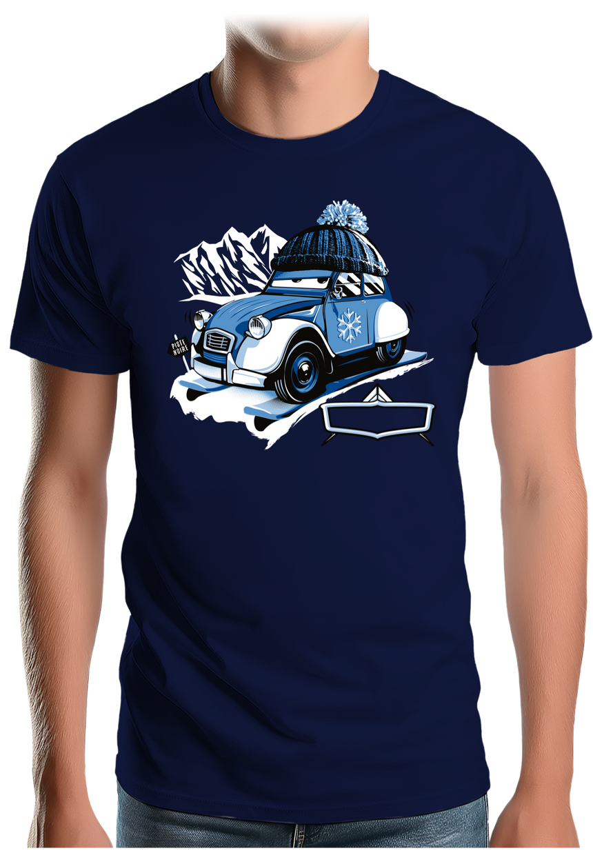 T-Shirt Homme 2 cv sur la route du ski