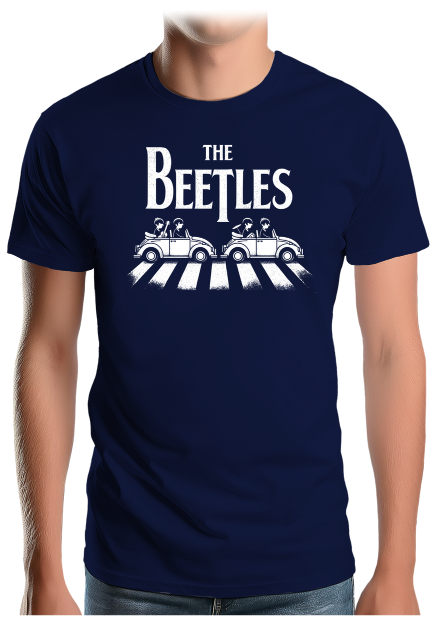 T-Shirt Homme The beetles, voiture coccinelle qui traverse