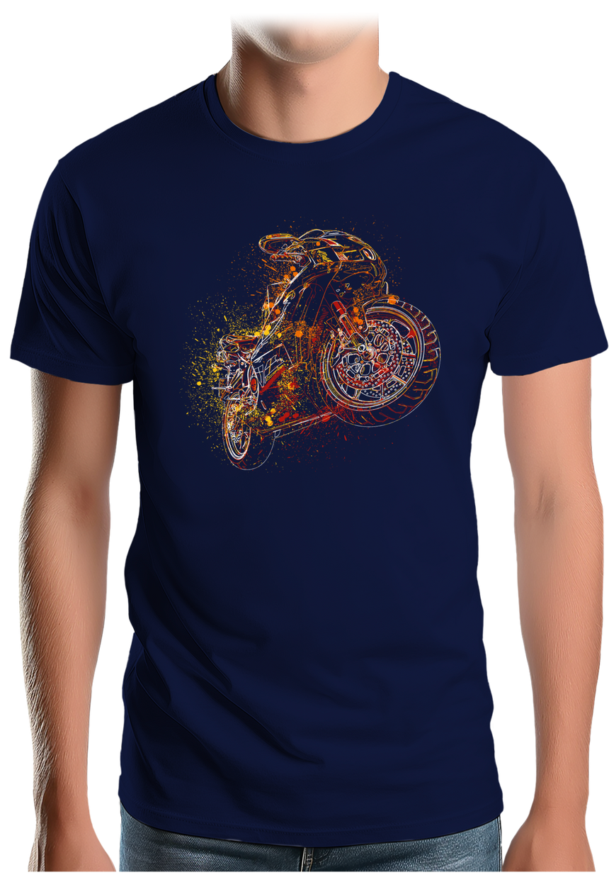 T-Shirt Homme Dessin moto abstrait
