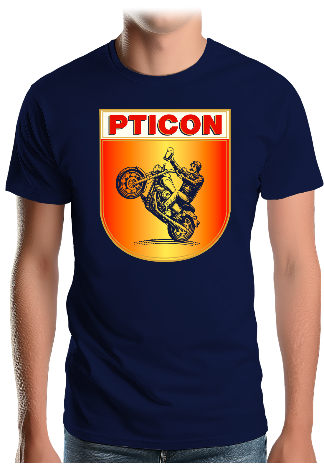 T-Shirt Homme Pticon la bière des motards fou