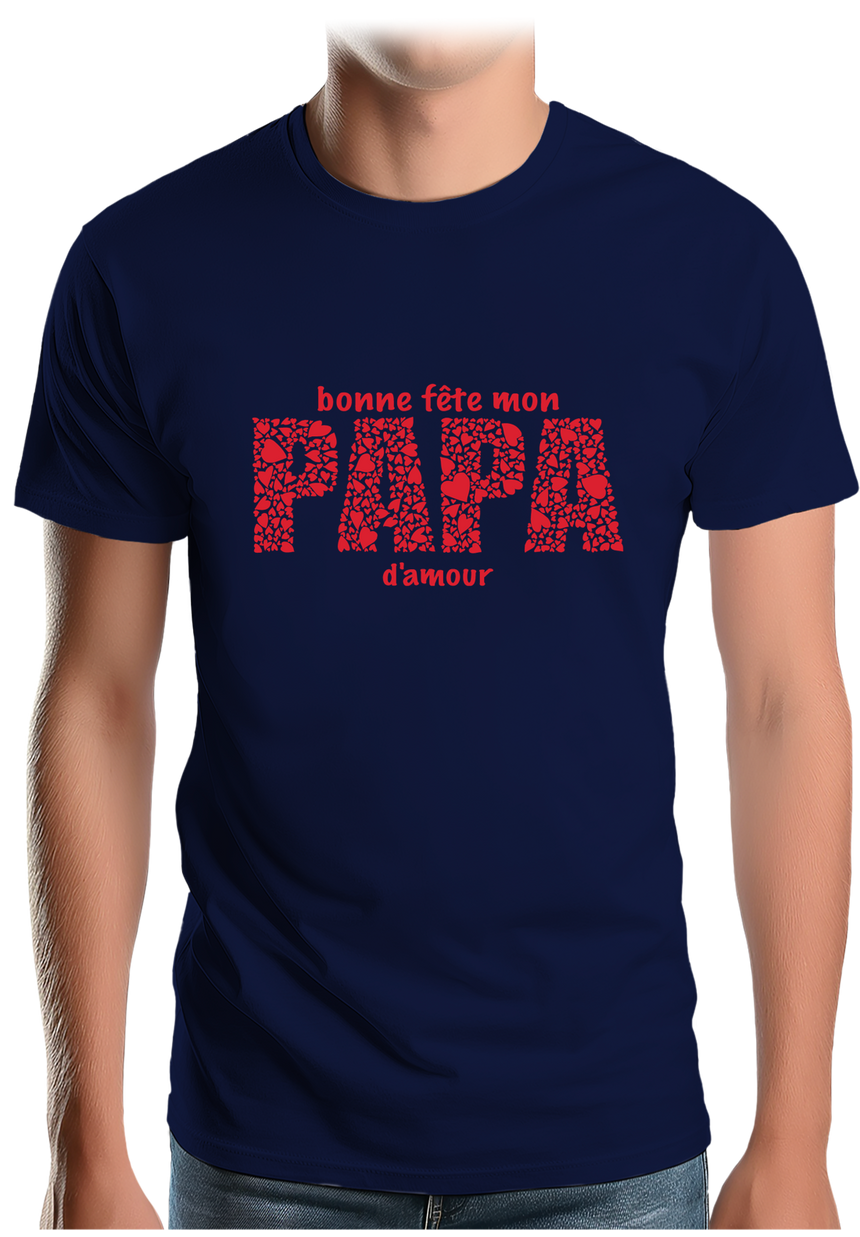T-Shirt Homme Bonne fête papa d'amour
