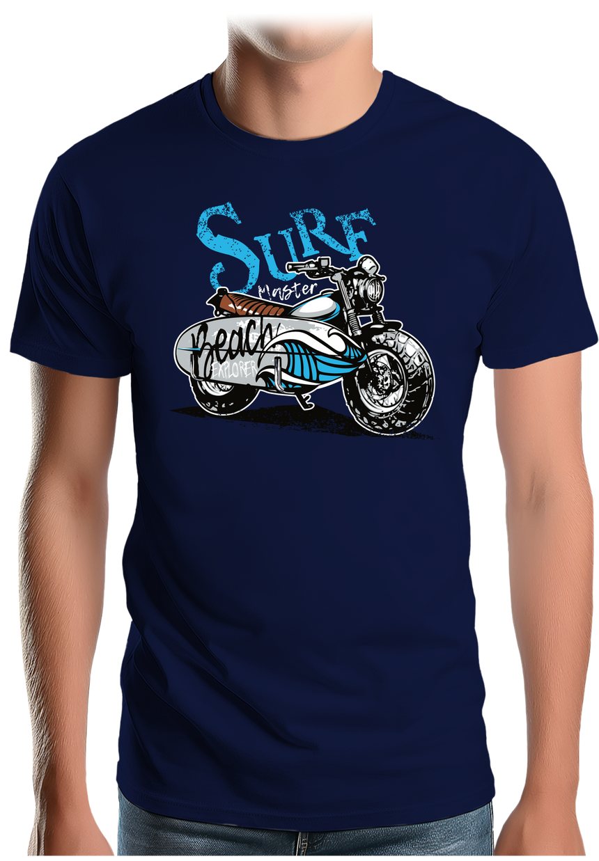 T-Shirt Homme Planche de surf sur une moto