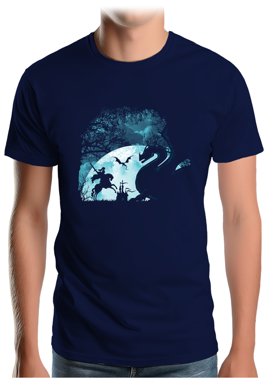 T-Shirt Homme Chevalier dans l'obscuritée chateau