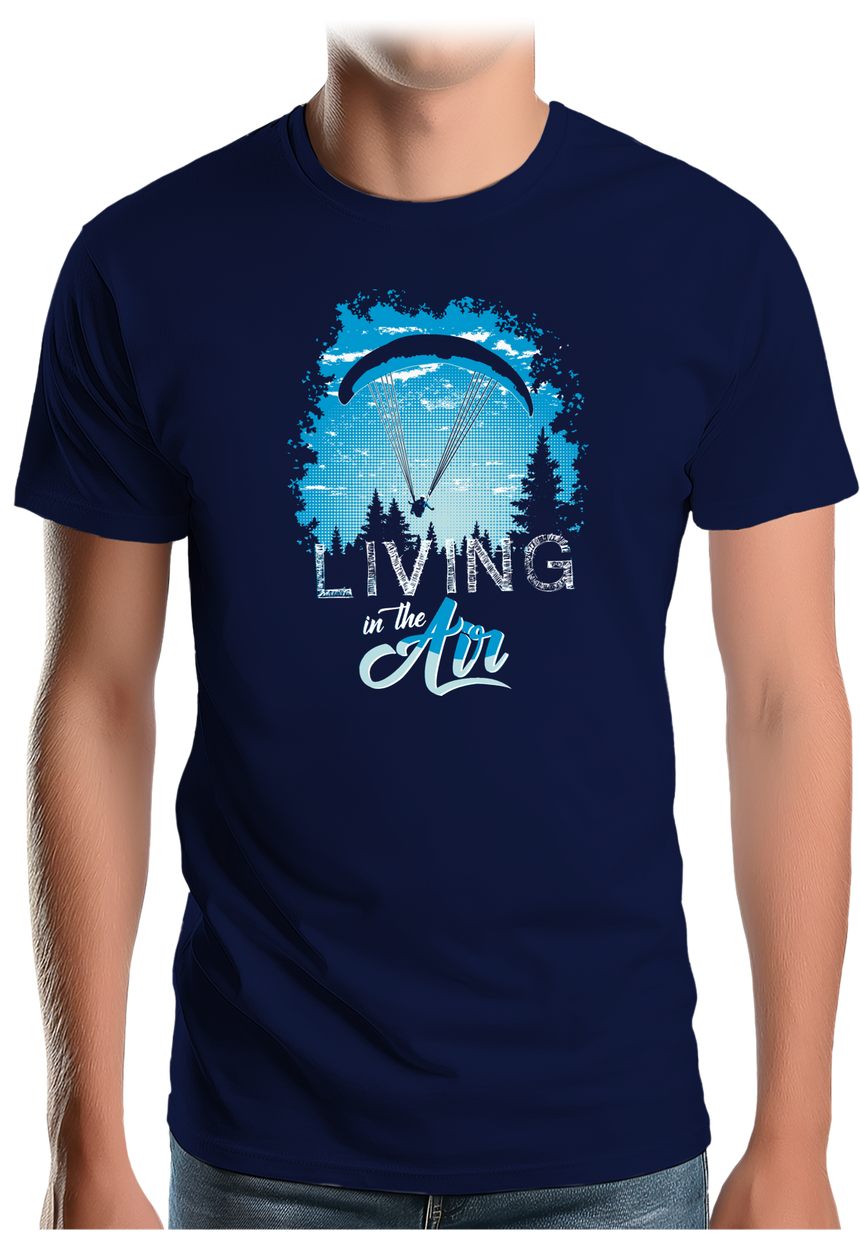 T-Shirt Homme Living in the air en parapente