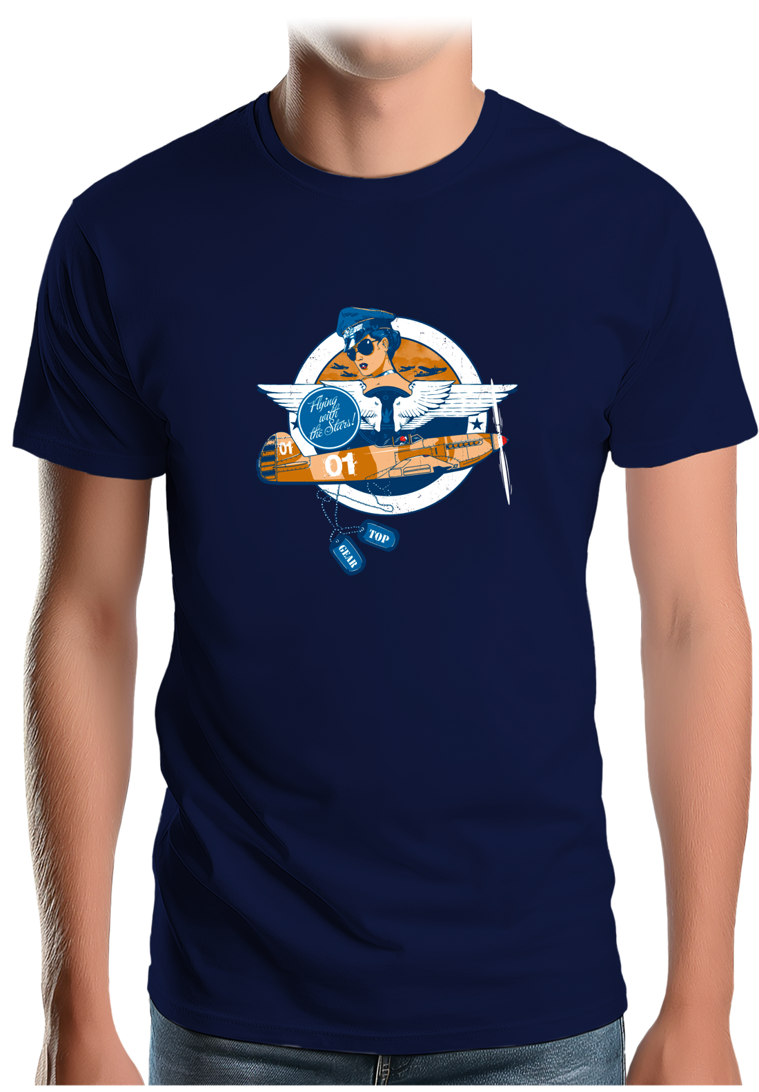 T-Shirt Homme Pin Up Avion