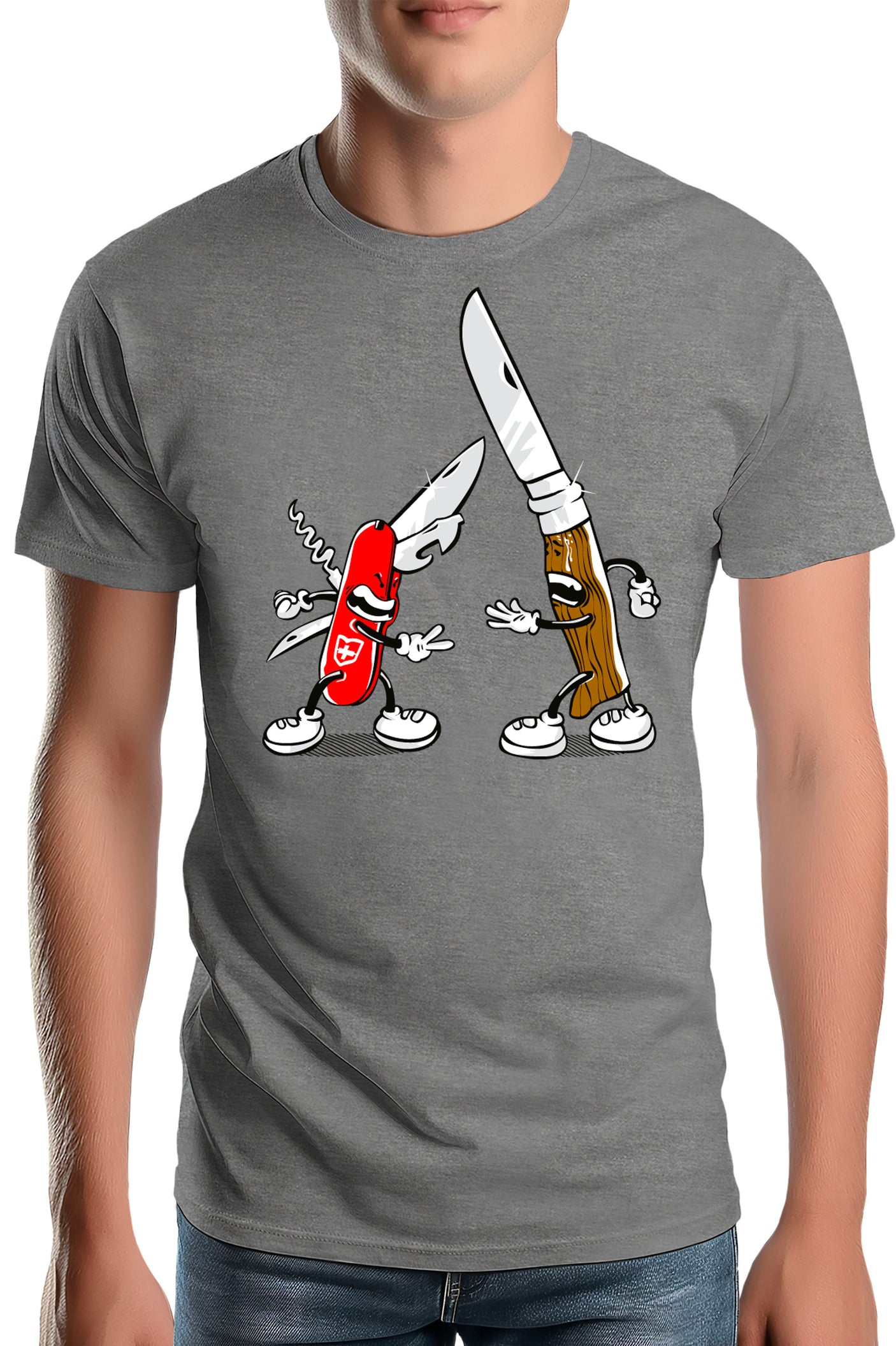 T-Shirt Homme Shifumi couteaux Suisse et Opinel