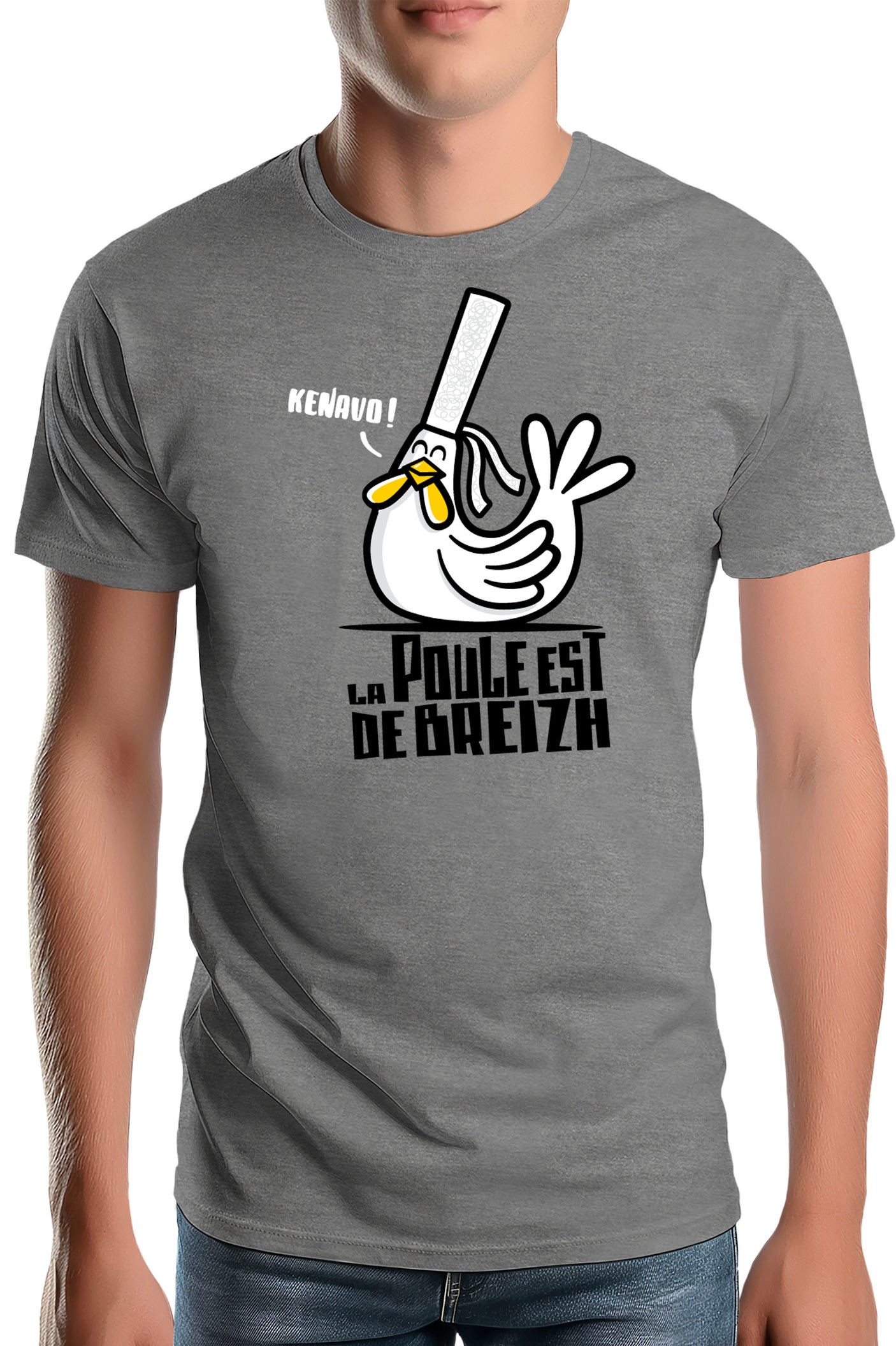 T-Shirt Homme La Poule Est De Breizh