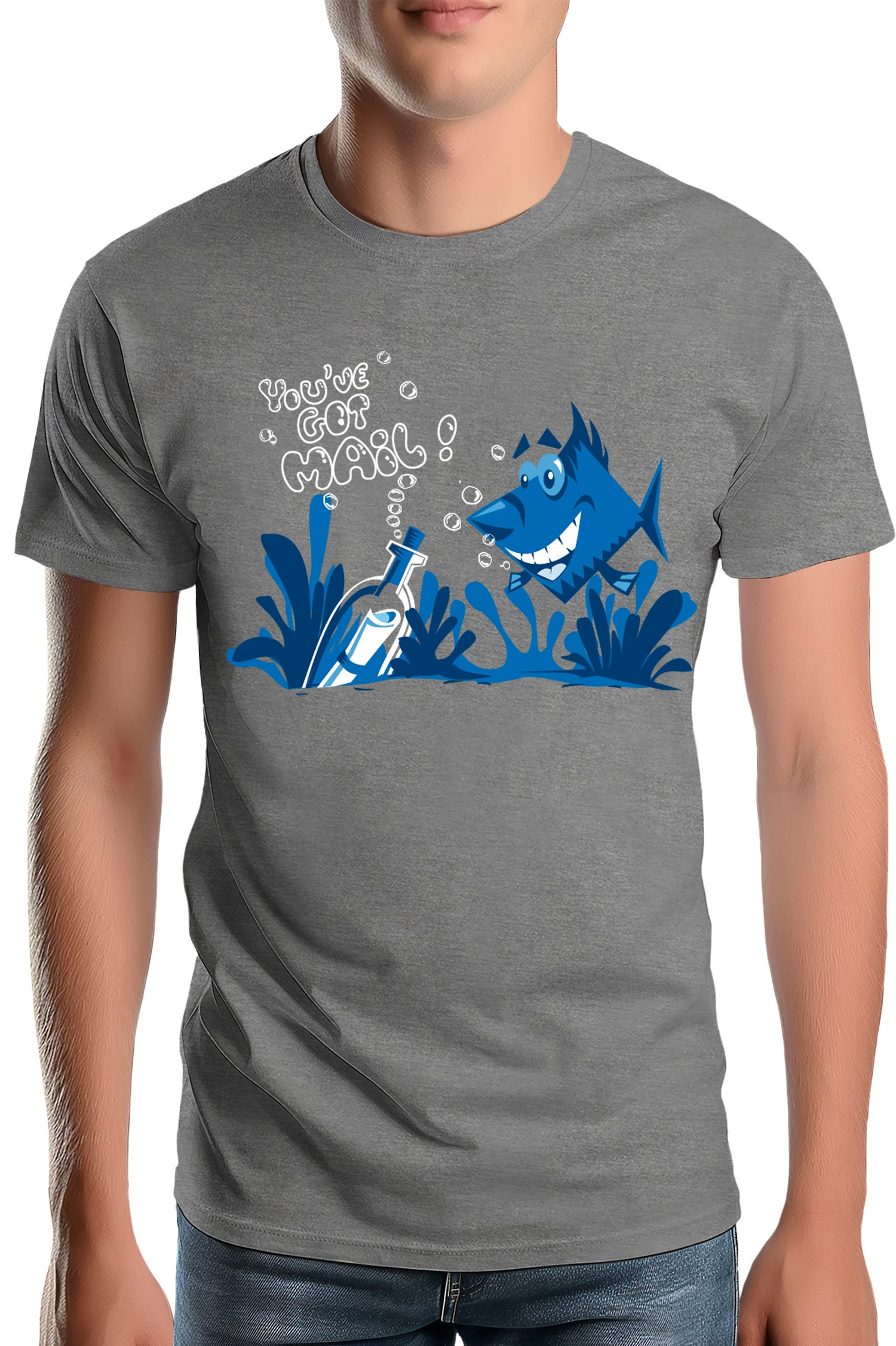 T-Shirt Homme Bouteille à la mer poisson