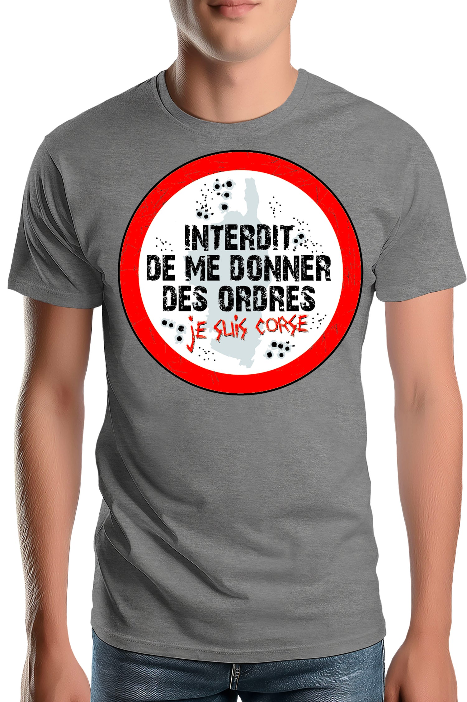 T-Shirt Homme Corse interdit de me donner des ordres