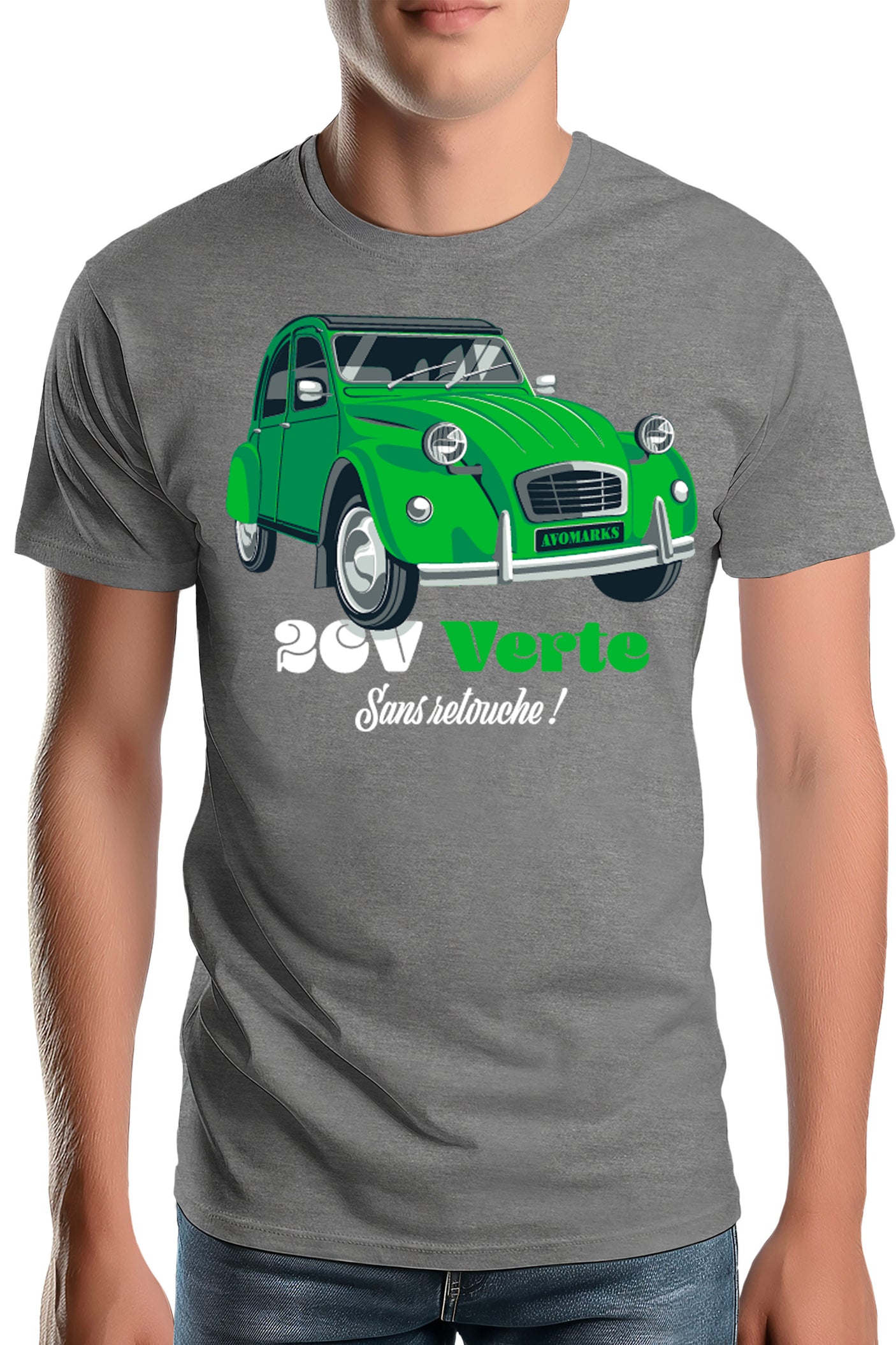 T-Shirt Homme Deuch verte sans retouche