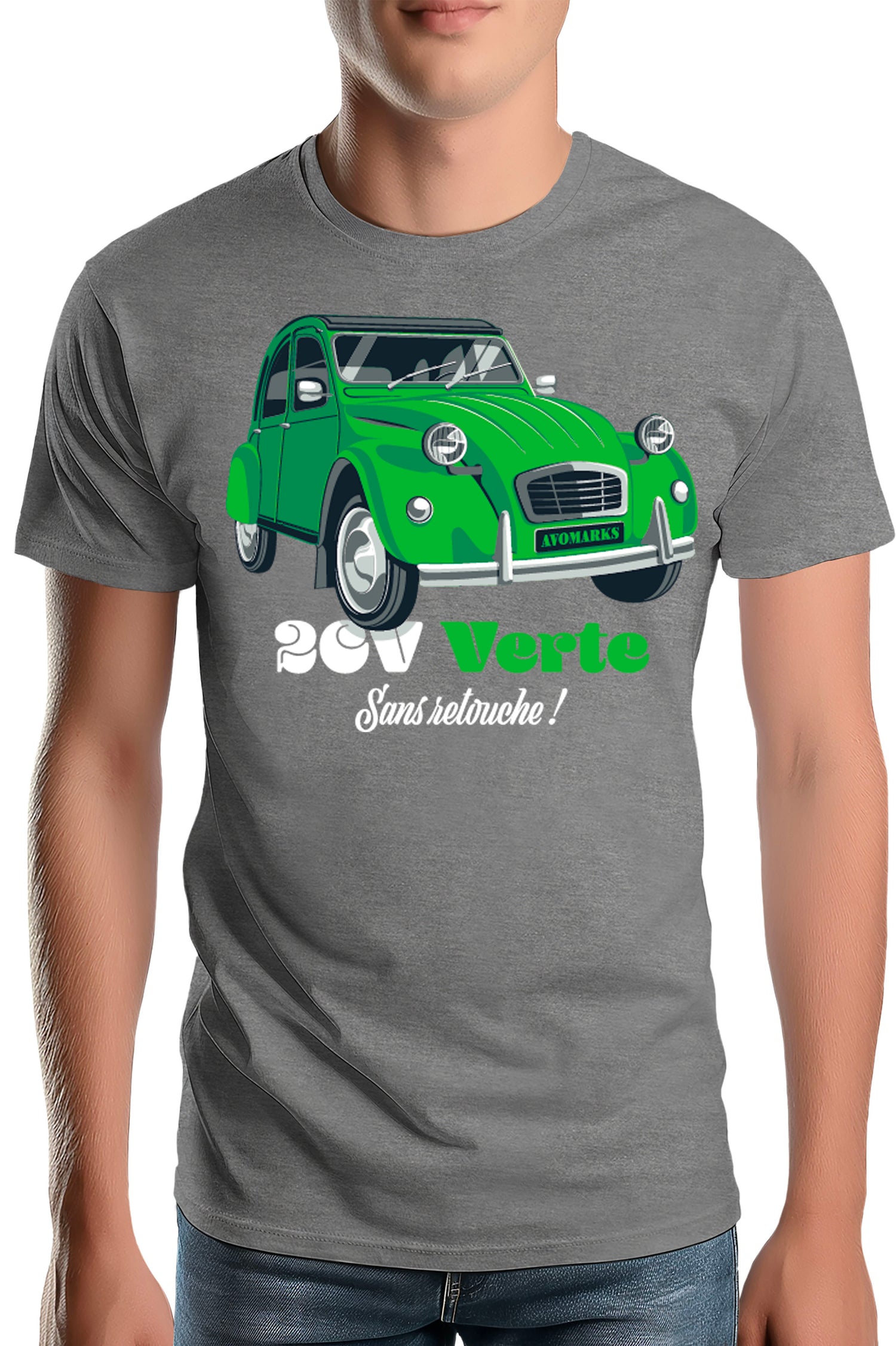 T-Shirt Homme Deuch verte sans retouche