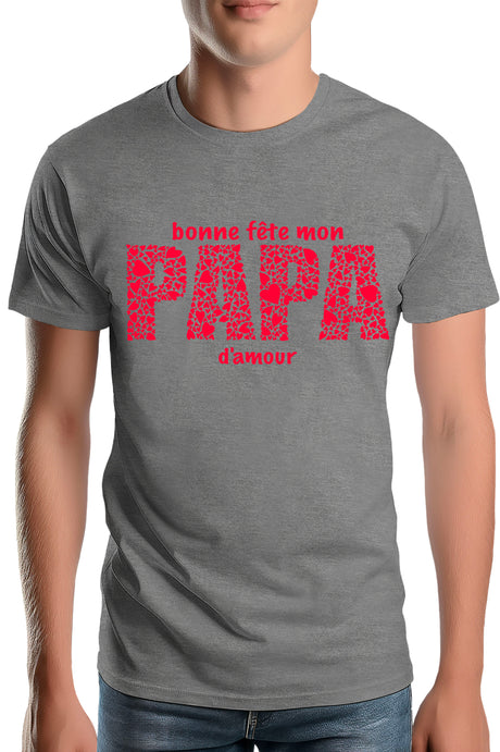 T-Shirt Homme Bonne fête papa d'amour
