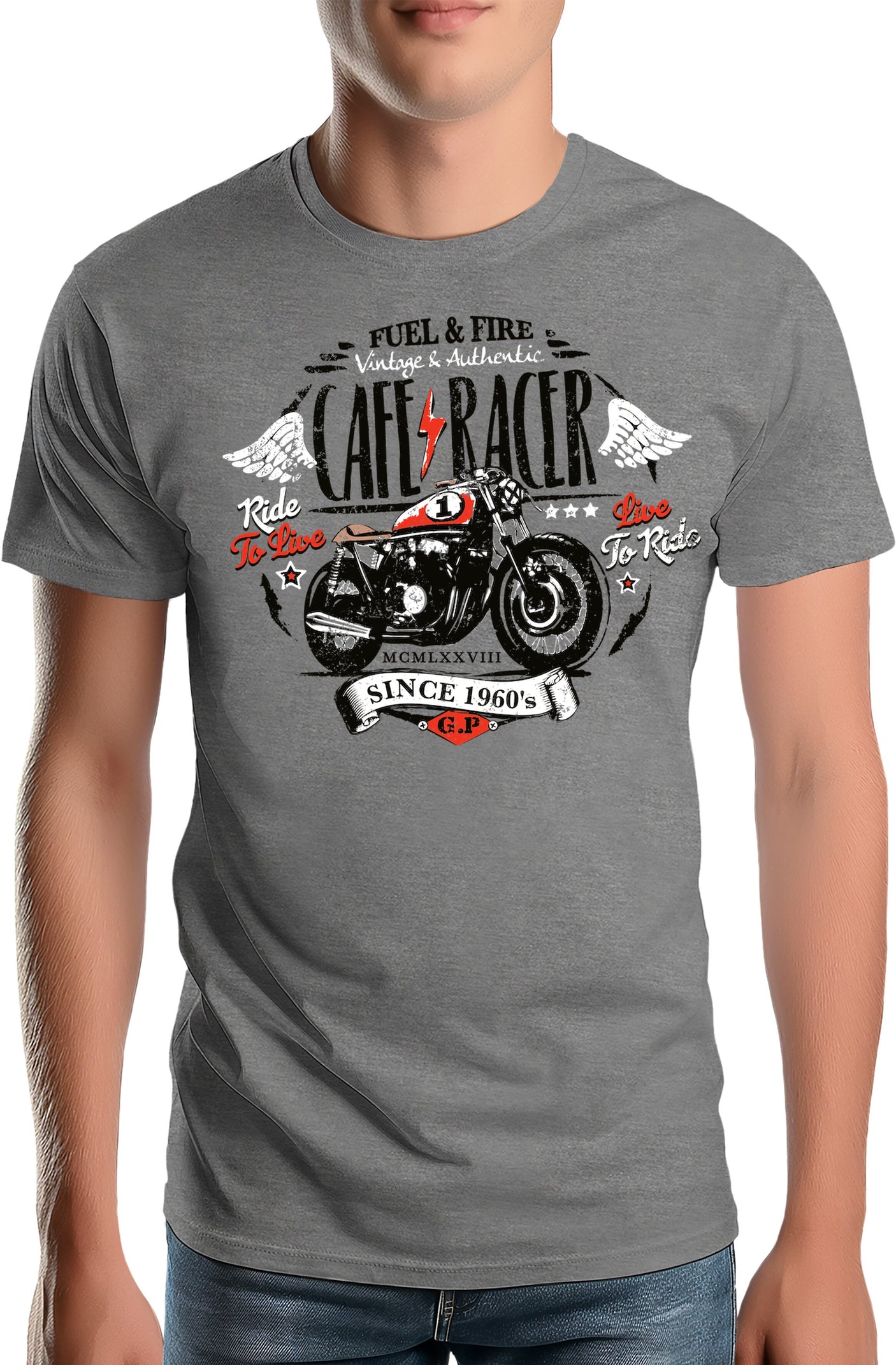 T-Shirt Homme Moto Café racer