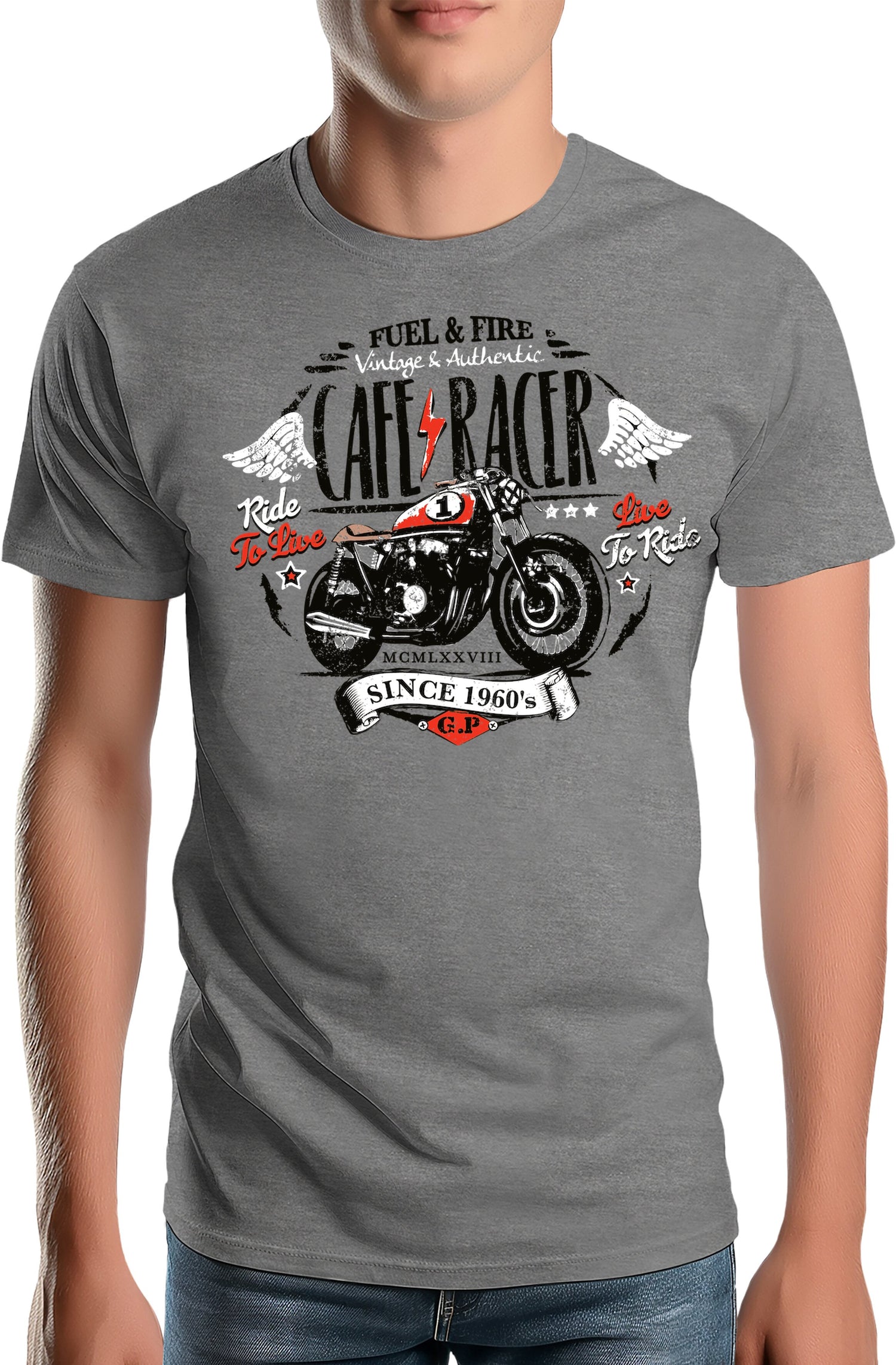 T-Shirt Homme Moto Café racer