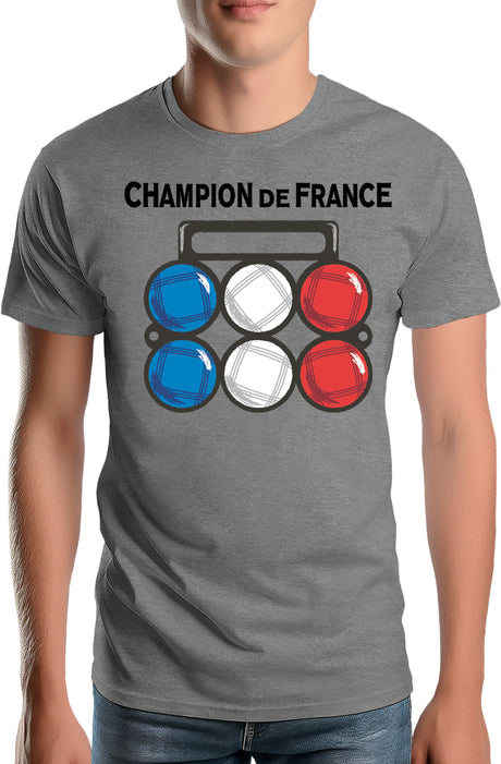 T-Shirt Homme Champion de France pétanque