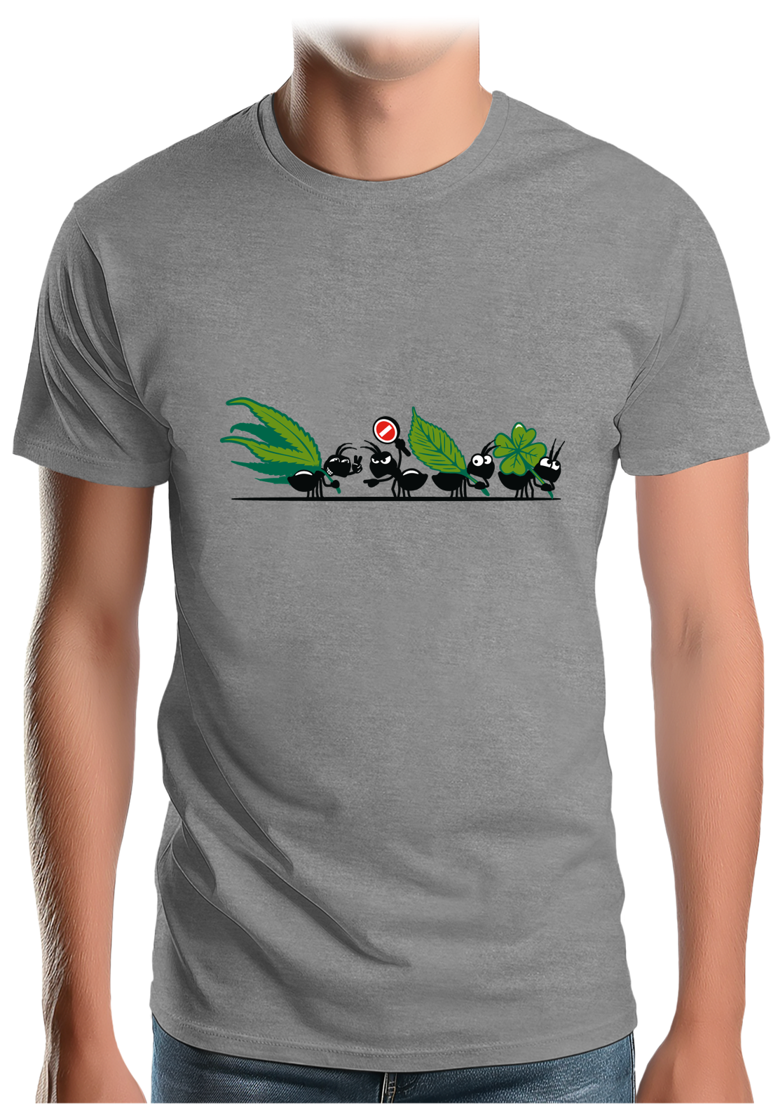 T-Shirt Homme Fourmis addict à la weed