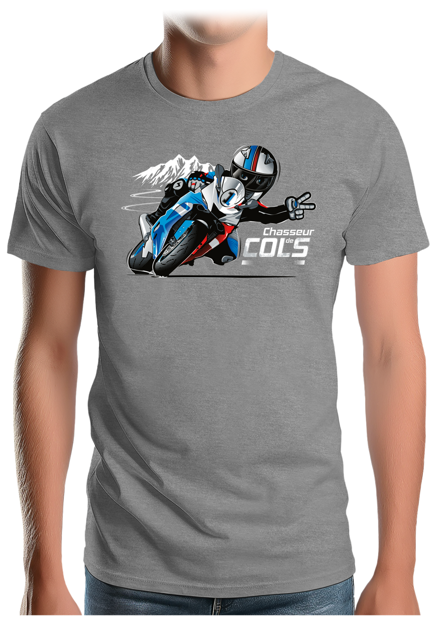 T-Shirt Homme Chasseur de cols moto signe