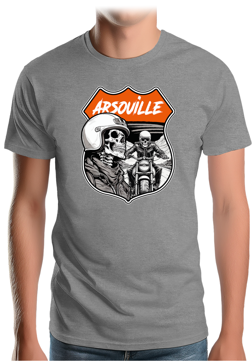 T-Shirt Homme Arsouille tête de mort motard