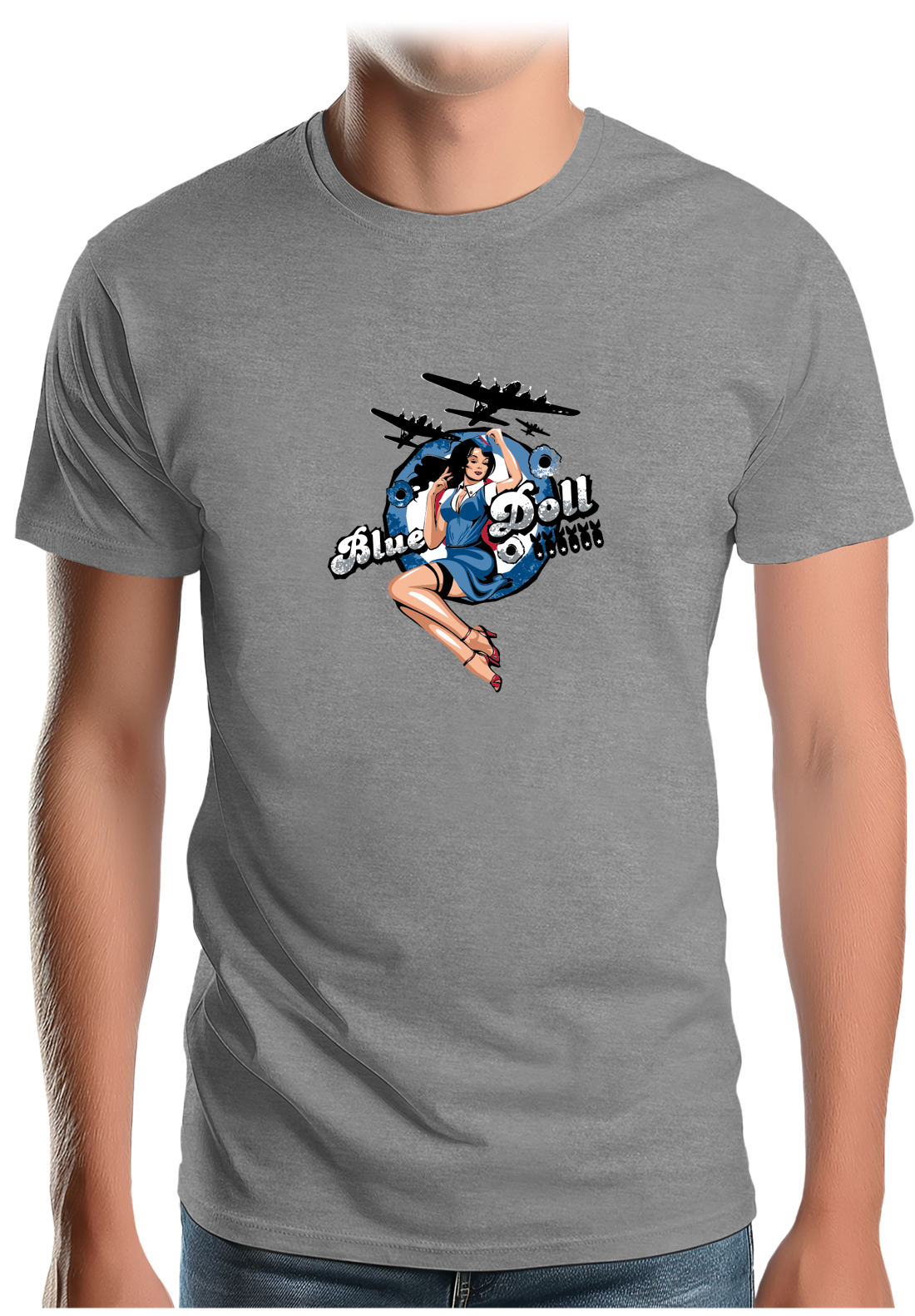 T-Shirt Homme Pin Up Avec Avion