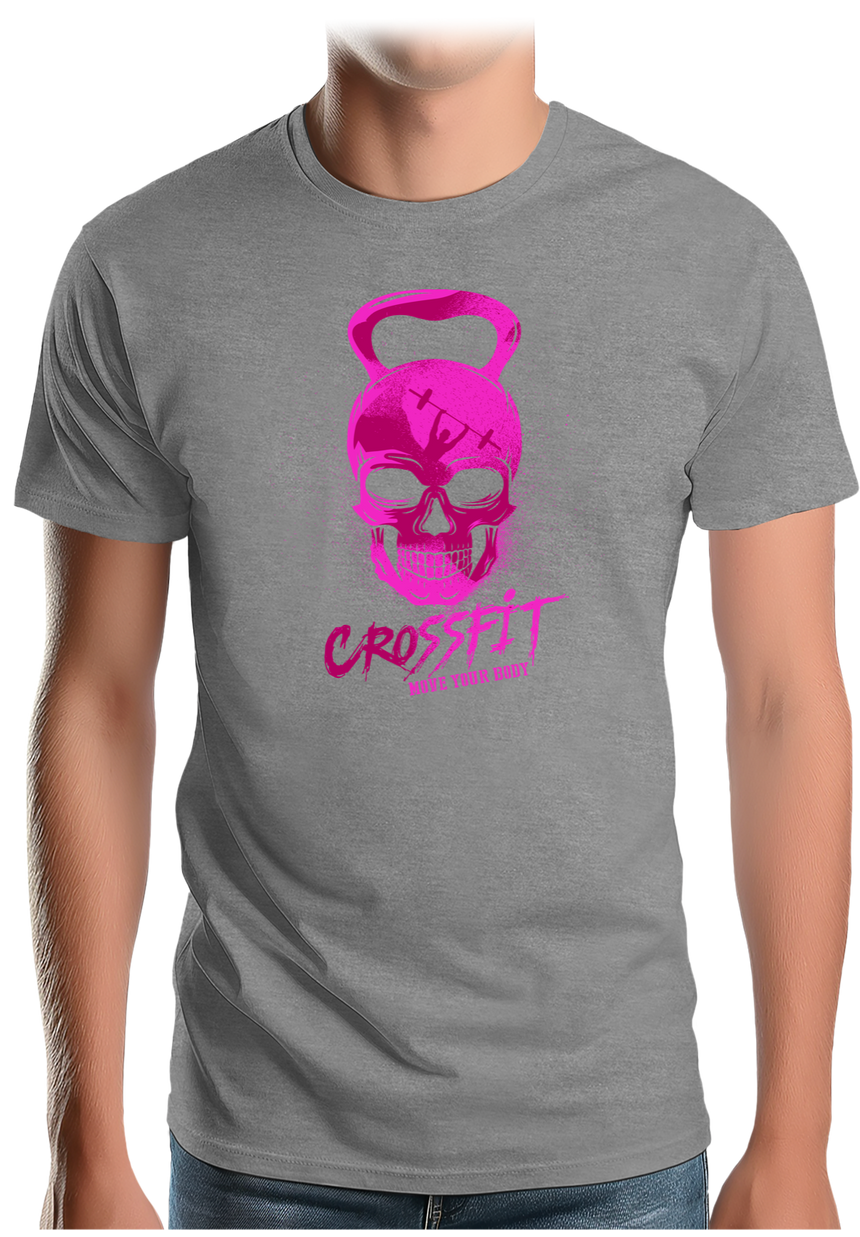 T-Shirt Homme Crossfit poids fluo