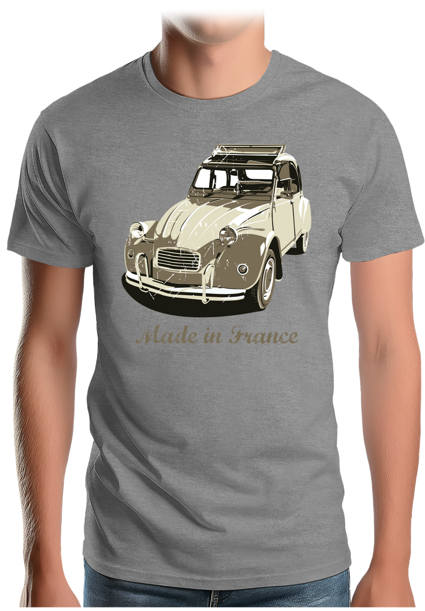 T-Shirt Homme Voiture 2CV fabriqué en France
