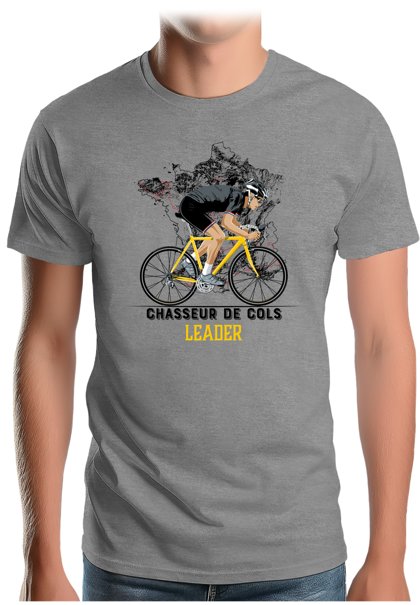 T-Shirt Homme Chasseur de Cols en vélo - Leader