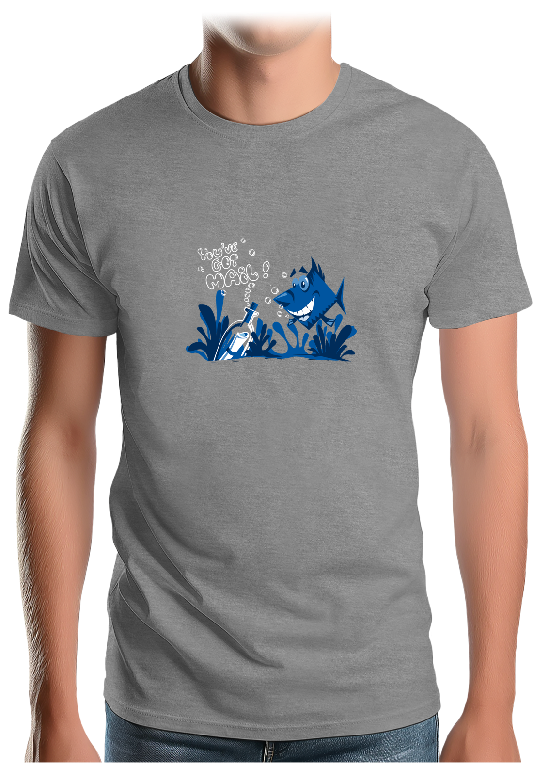 T-Shirt Homme Bouteille à la mer poisson