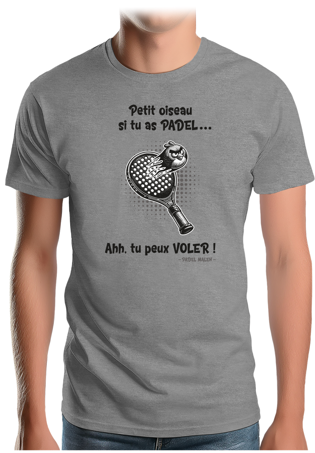 T-Shirt Homme Padel avec oiseau énervé