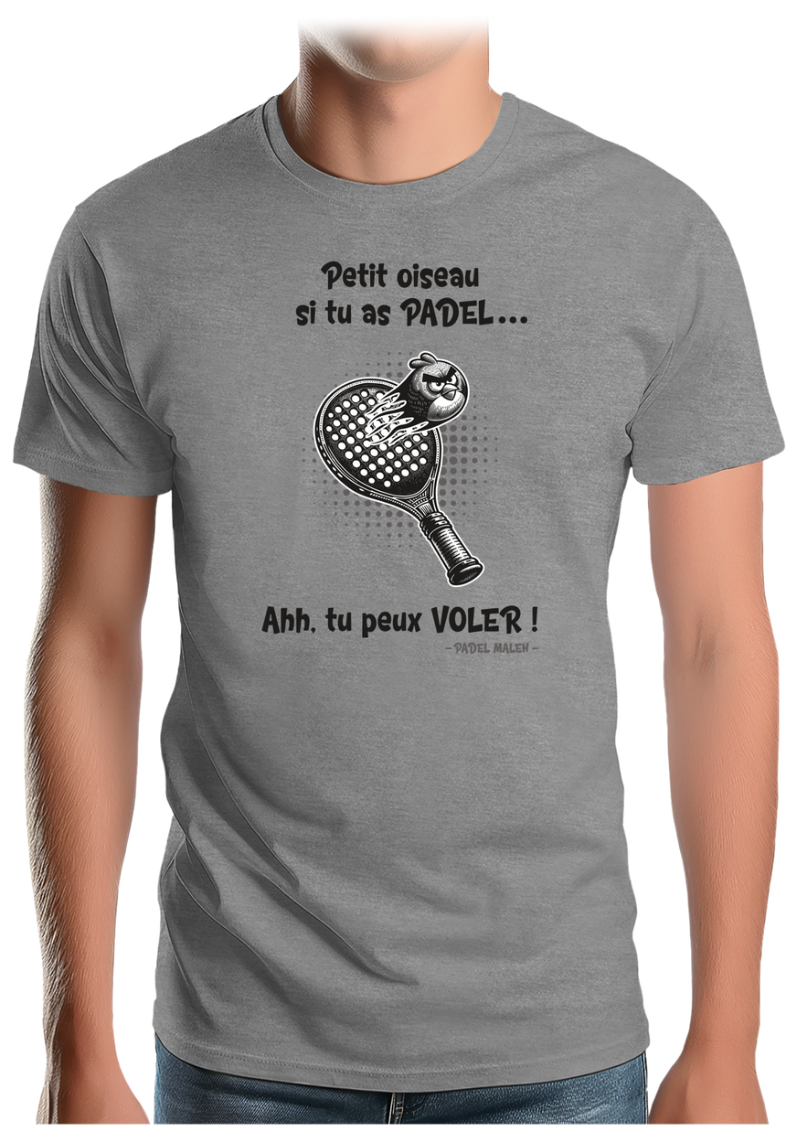 T-Shirt Homme Padel avec l'oiseau énervé