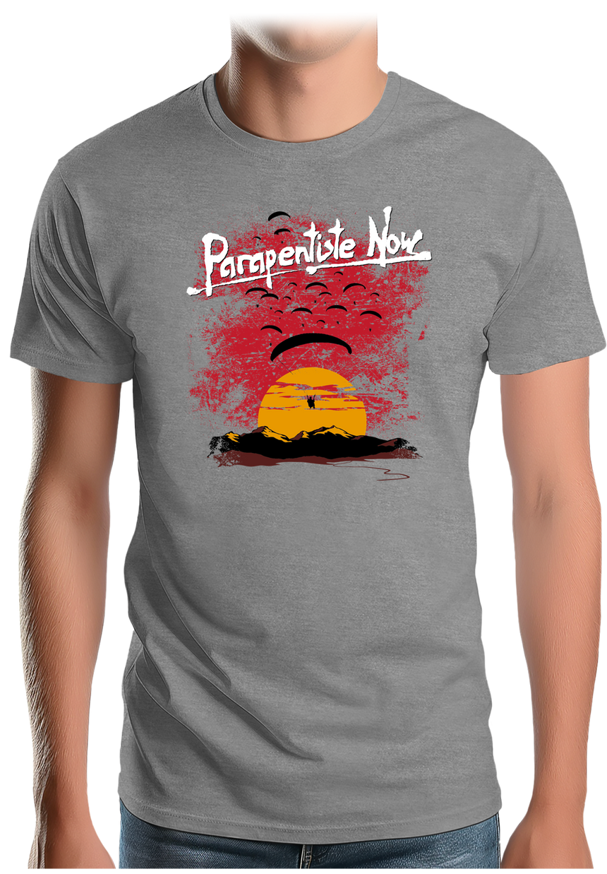 T-Shirt Homme Parapente Coucher De Soleil