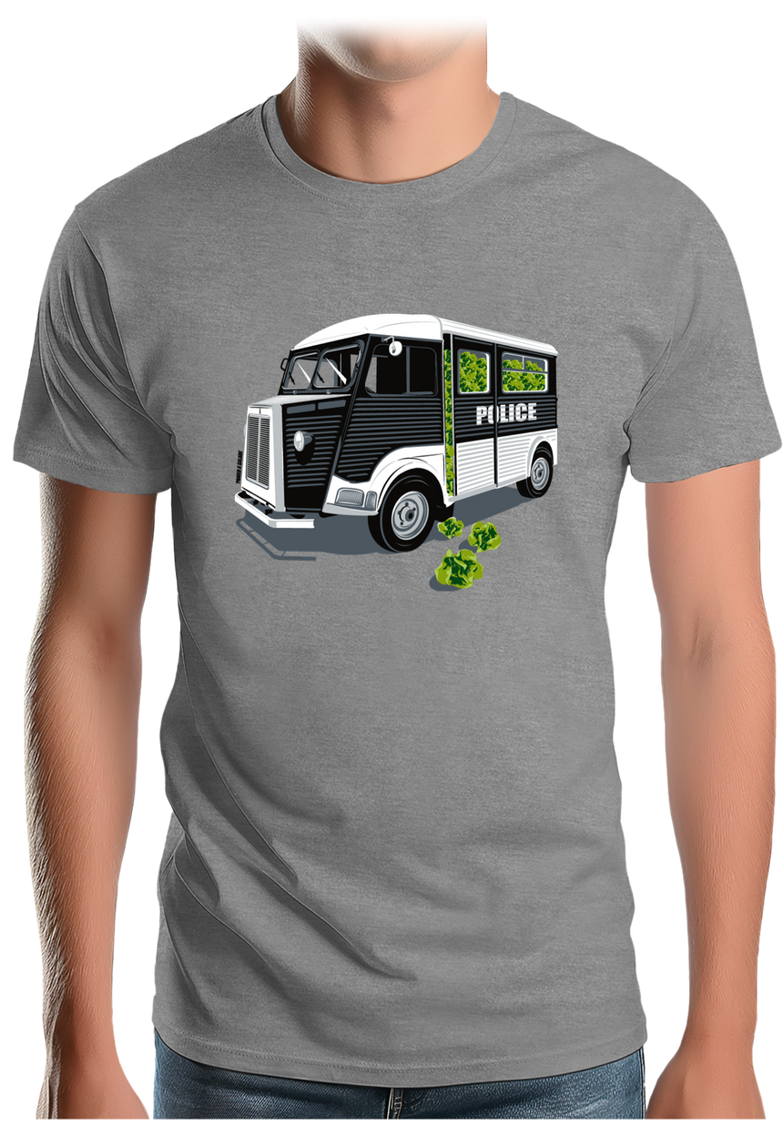T-Shirt Homme Voiture de Police, Panier à Salade