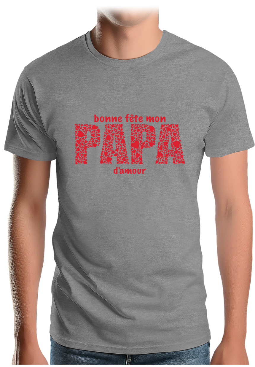 T-Shirt Homme Bonne fête papa d'amour