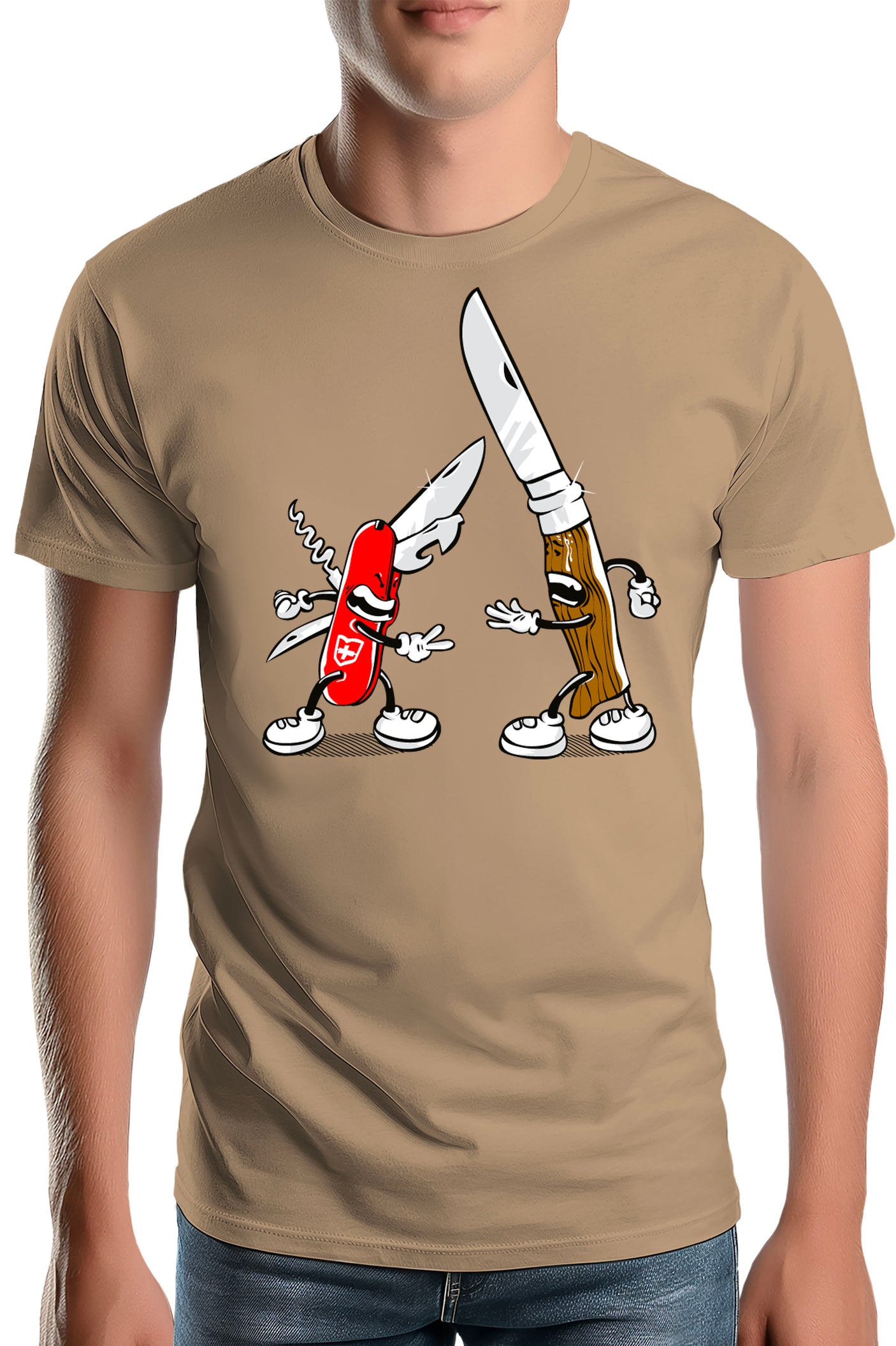 T-Shirt Homme Shifumi couteaux Suisse et Opinel