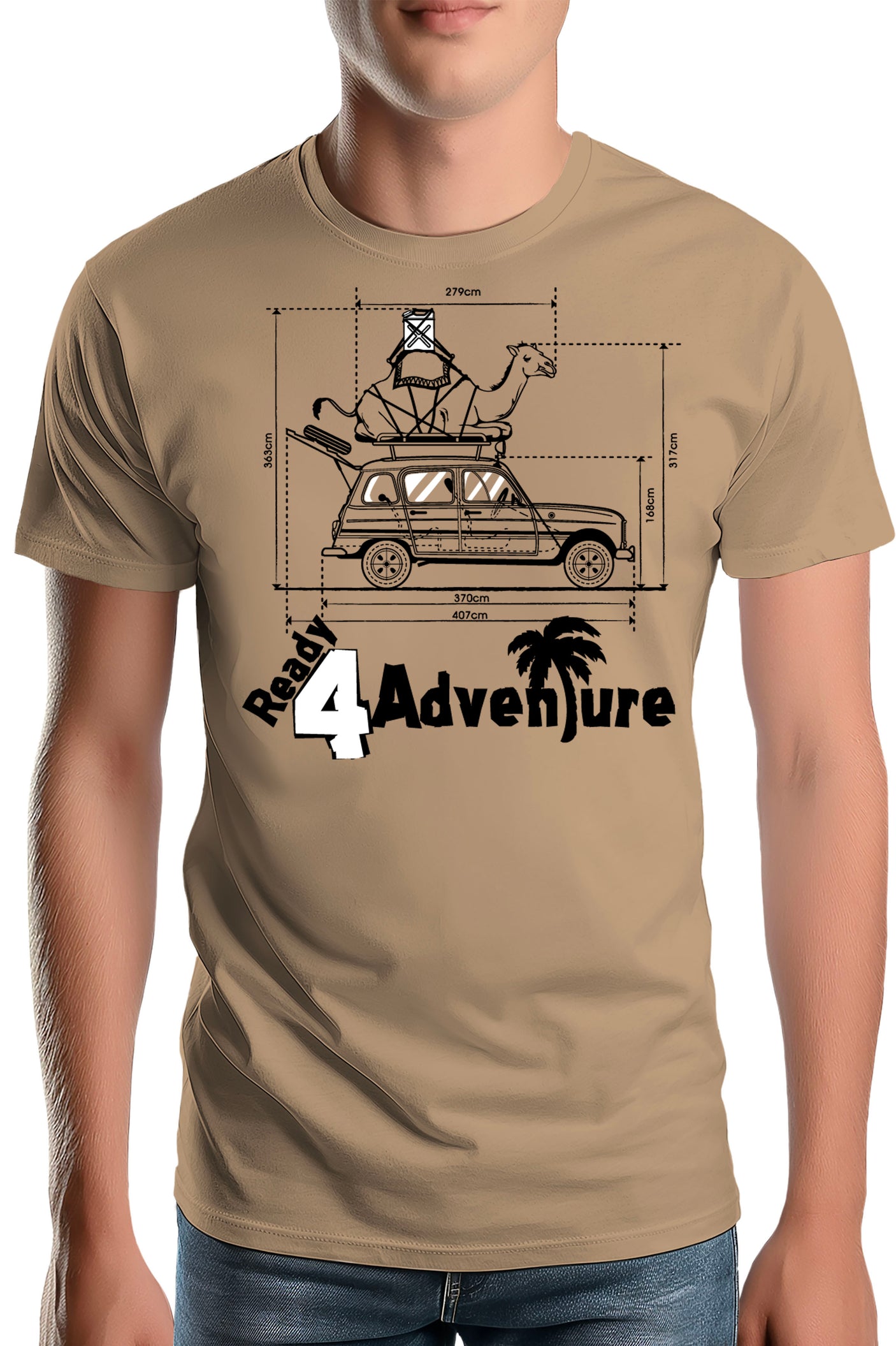 T-Shirt Homme Plan 4L Trophy avec chameau