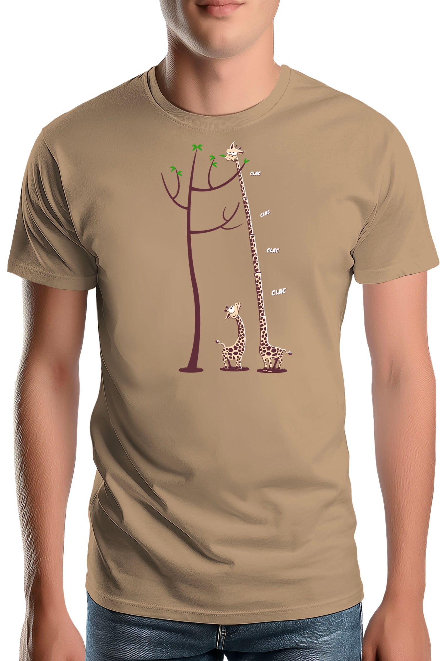 T-Shirt Homme Girafe dépliable
