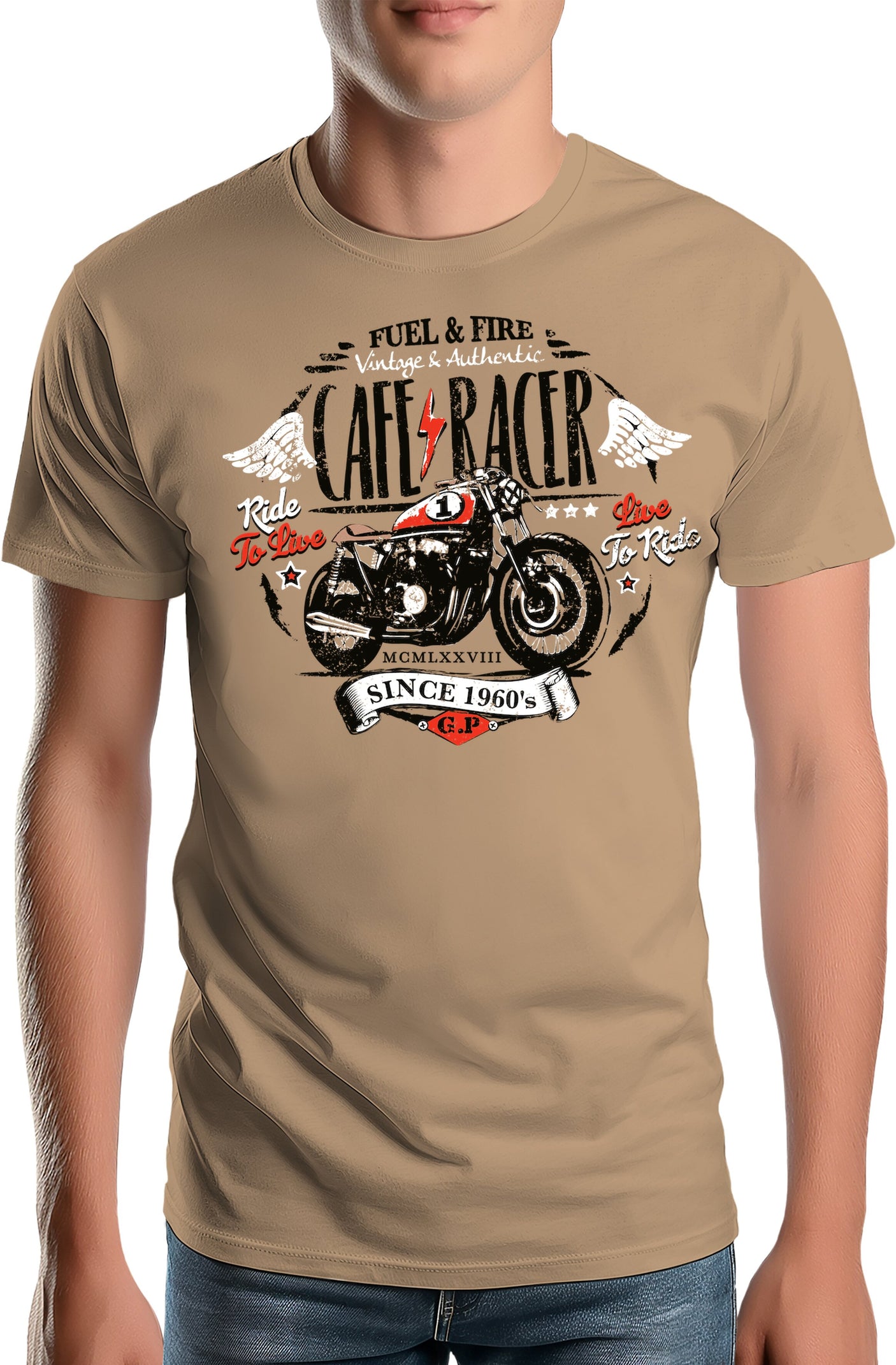 T-Shirt Homme Moto Café racer
