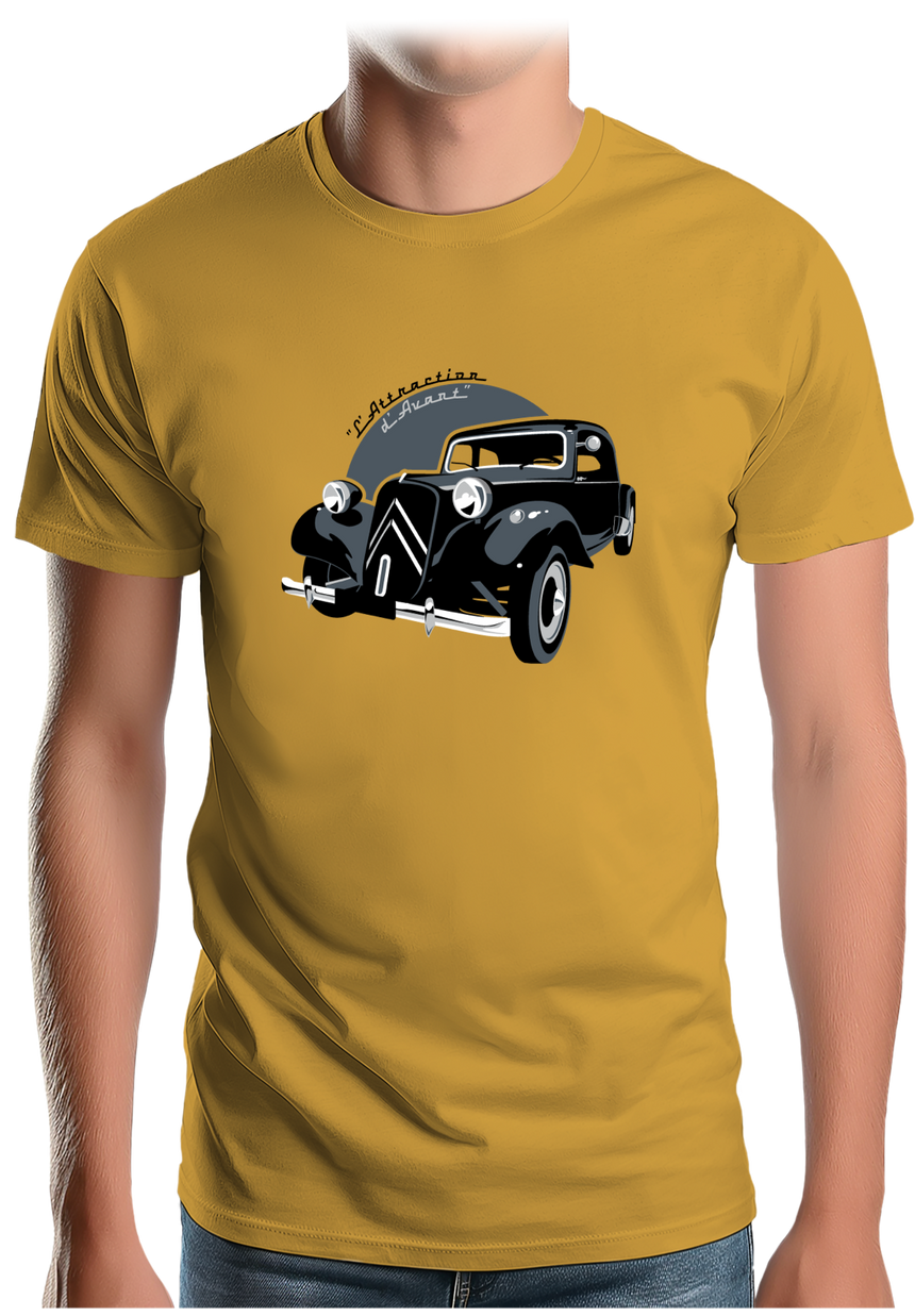 T-Shirt Homme Voiture La Traction, l'attraction d'avant