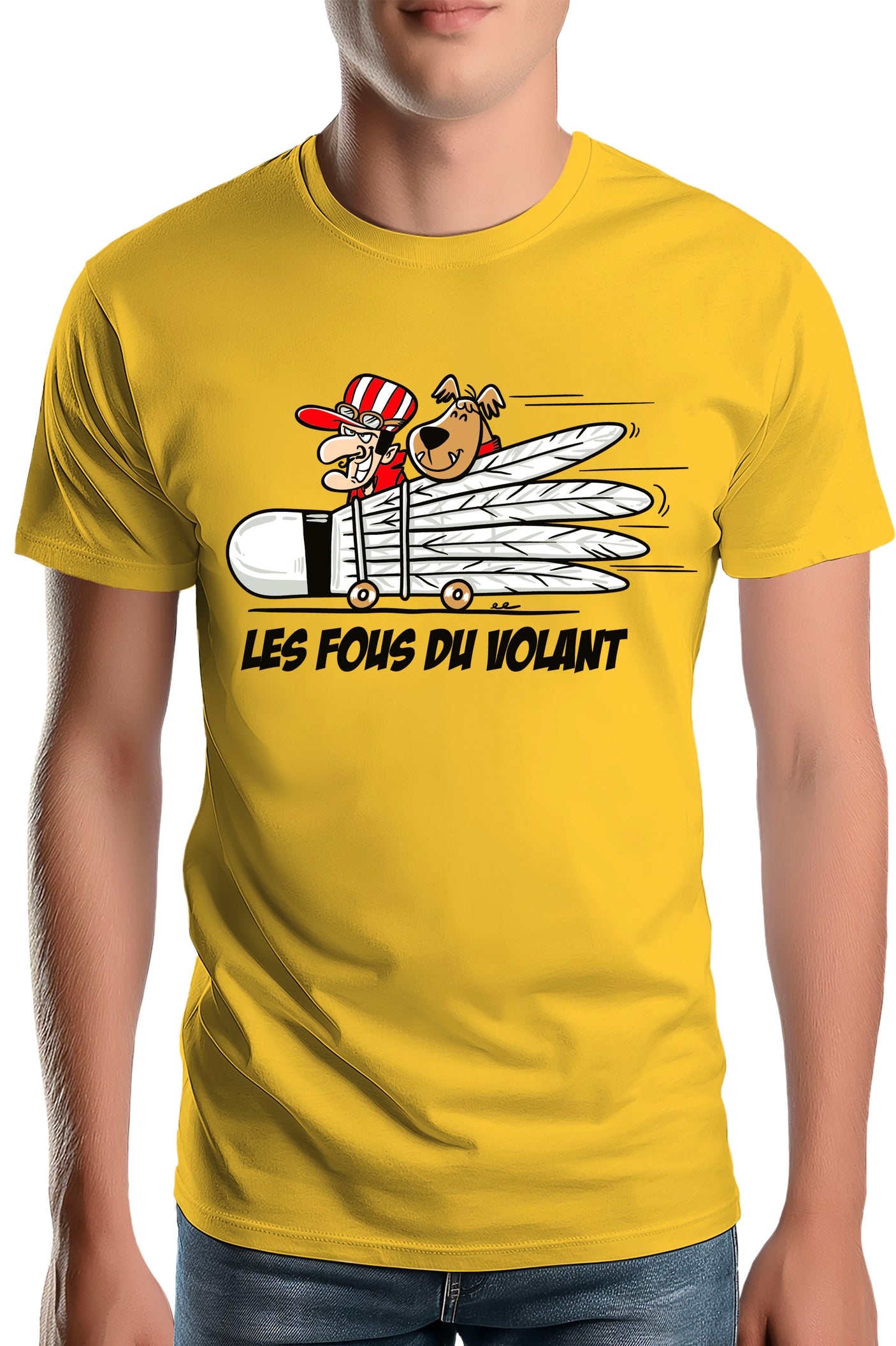 T-Shirt Homme Les fous du Volant de badminton