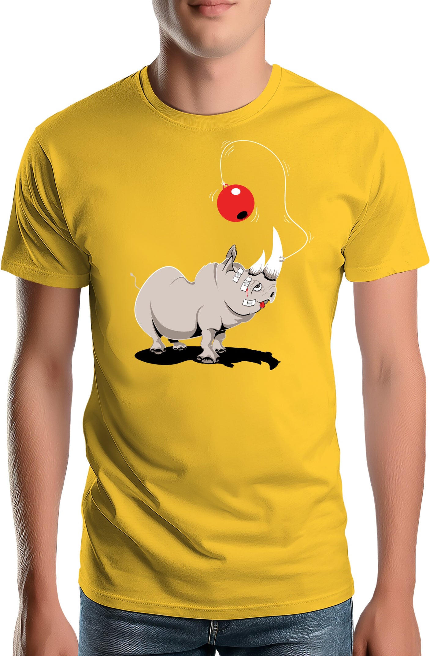 T-Shirt Homme Rhino bilboquet boule rouge