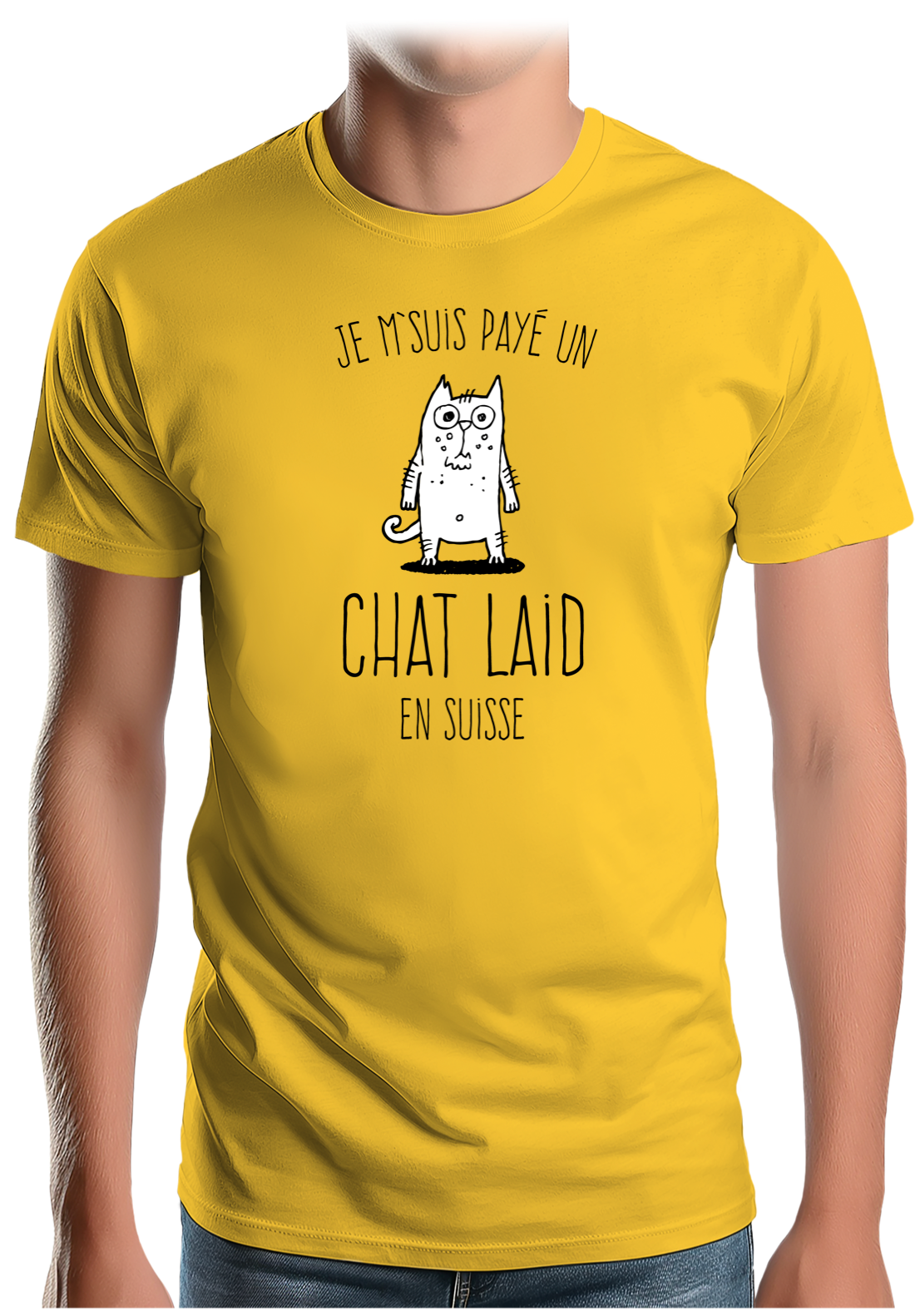 T-Shirt Homme Un chat laid en suisse