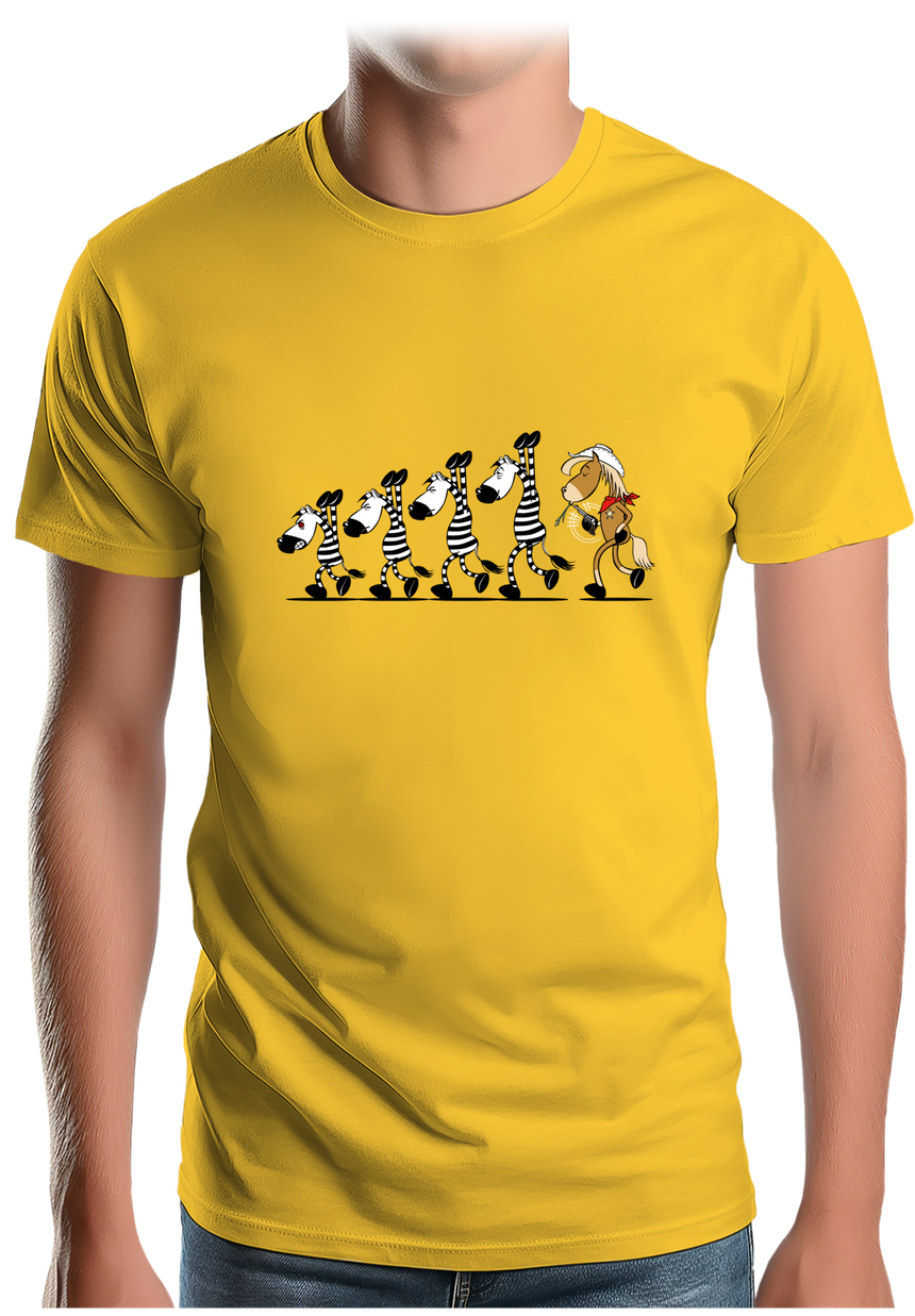 T-Shirt Homme Fin De Cavale zèbre et cheval